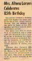 AE 85th Birthday Newspaper Announcement